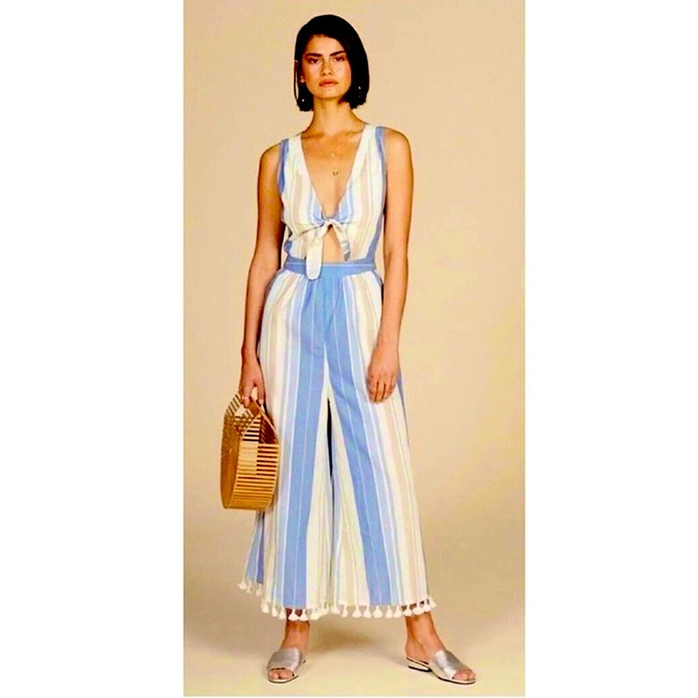 Cleobella striped tassel canela jumpsuit size small